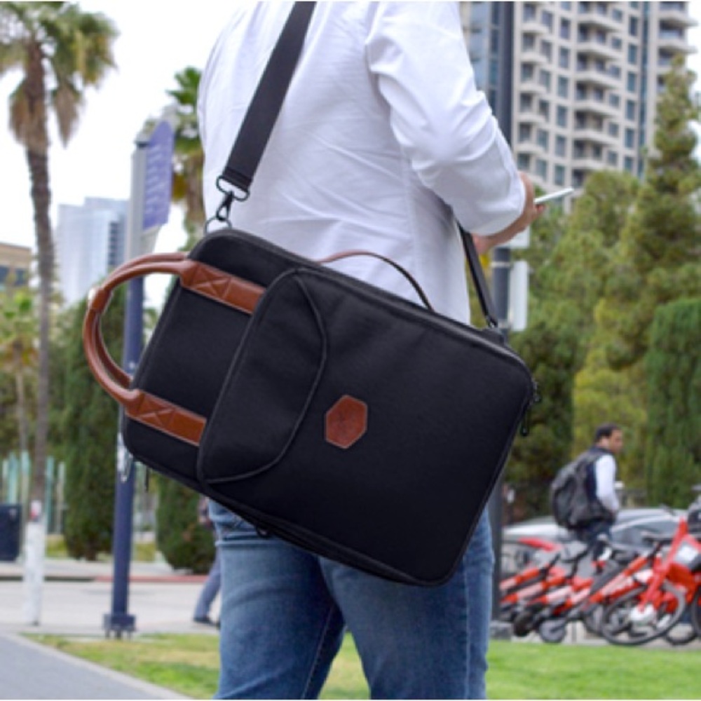 Moose Designs Workstation Bag – Black – Laptop/Tech Backpack + Portable Desk
